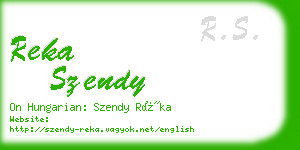 reka szendy business card